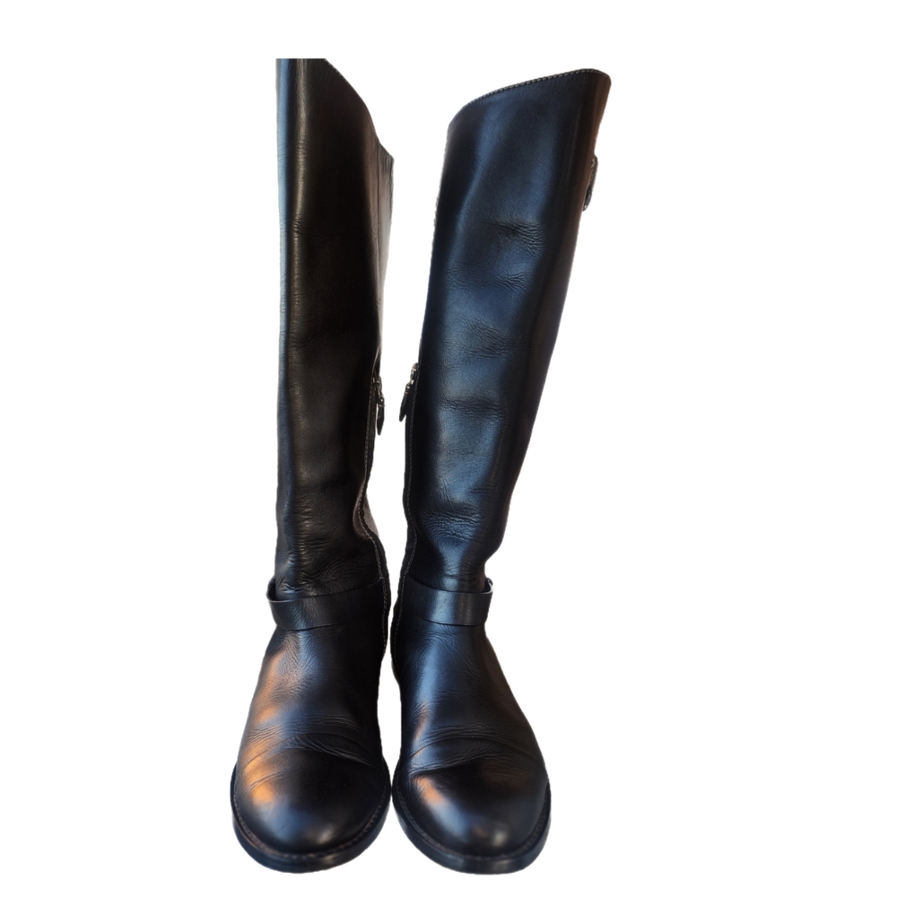 Halogen Women's Black Leather Knee-High Boots - Picture 4 of 7